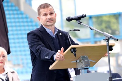 Stehen vor großen Herausforderungen: Sportchef Marc Arnold und Vereinschefin Romy Polster während der Mitgliederversammlung des CFC. 