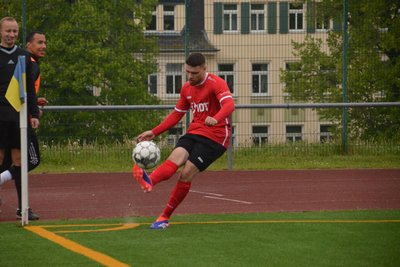 "Neuzugang" Kevin Walther brachte nicht nur Ruhe in die Annaberger Defensive, sondern übernahm auch offensiv Verantwortung und trat die Standards.