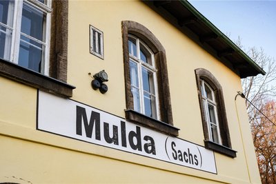 Das alte Stellwerk in Mulda.