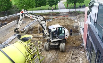 In dieser Woche sollen die Arbeiten am Fundament abgeschlossen werden.