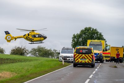 Ein Notarzt wurde am 5. August mit einem Rettungshubschrauber an die Unfallstelle zwischen Schweikershain und Tanneberg gebracht.