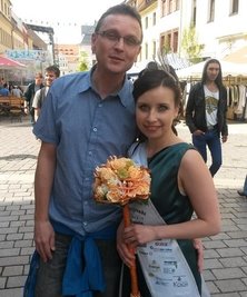 Bergstadtkönigin Anne Schönfeld mit ihrem Freund Sven Frommhold.  