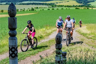 Von diesen Holzsäulen stehen jede Menge an der 140 Kilometer langen Strecke. Sie müssen geölt werden.