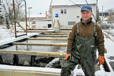 Fischzüchter Ralf Jistel verzichtet zu Weihnachten auf Fisch. 