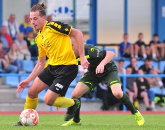 Die Freiberger um Philipp Schöne lieferten dem FV Dresden 06 Laubegast am Sonntag im Pokal einen großen Kampf. 