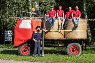 120. Geburtstag: Kauschwitzer fiebern großer Feuerwehr-Fete entgegen - Sie sind bereit für die Feuerwehr-Fete in Kauschwitz: Andreas Thoß, Domenic Schumann, Michael Reiml und Gert Schumann (von links).