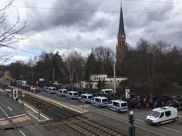 Die Annaberger Straße war stadteinwärts zeitweise gesperrt.