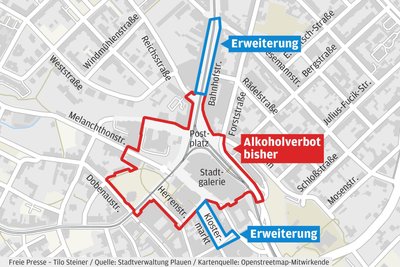 Die Alkoholverbotszone soll künftig auch weitere Teile der Bahnhofstraße sowie den Klostermarkt umfassen.