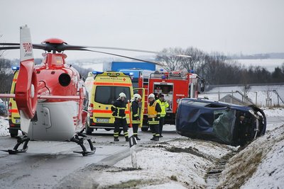 Zum Transport der Verletzen war auch ein Hubschrauber im Einsatz.