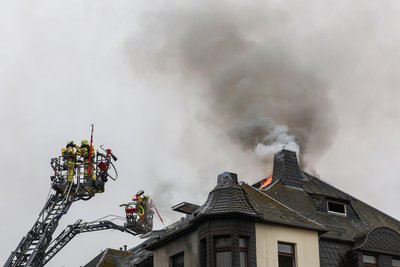 Die Feuerwehr beim Löscheinsatz im November 2024.