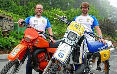 Zum dritten Mal nehmen die Brüder Yannic (links) und Eric Cyffka am Zschopauer Classic Enduro teil. 