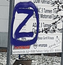 Am Samstag prangte das "Z" an Aufstellern des MSC.