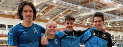 Chris Heyber, Magdalena Huhn, Bruno und Nico Heinzel (v. l.) sind erfolgreich in die Hallensaison gestartet. 