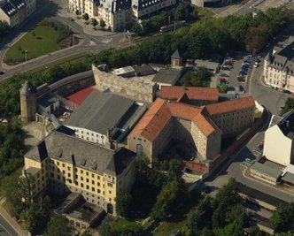 Luftansicht vom Amtsgerichtsgebäude im Amtsberg