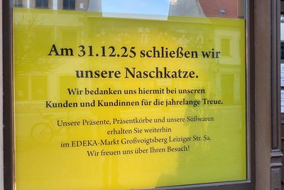 Schade: Die „Naschkatze“ an der Petersstraße in Freiberg schließt.