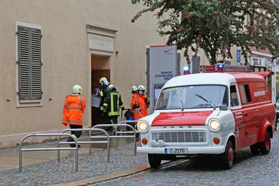 Feuerwehreinsatz am Robert Schumann Haus in Zwickau. 