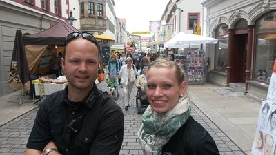 David Bojack und Nicole Schimpke vom Organisationsteam des Bergstadtfestes.
