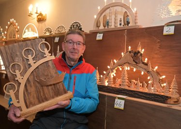 Er ist der Schwibbogenkönig 2019: Ralf Köhler aus Stollberg.