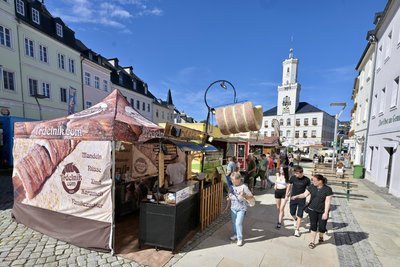 Beim Streetfood-Markt in Schneeberg waren 13 Stände aufgebaut.