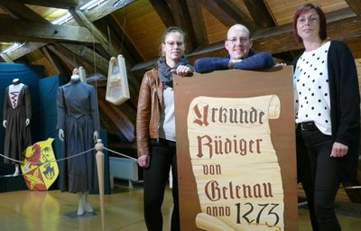 Stephanie Wolf, Robby Schubert und Nancy Müller (von links) bilden den Vorstand des Festausschusses für das Gelenauer Jubiläum. 