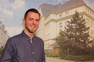Reiste extra aus Prag an: Felix Bräunlich, der einen Teil seines Praxissemesters für knapp ein halbes Jahr im Verbindungsbüro des Freistaates Sachsen absolviert.