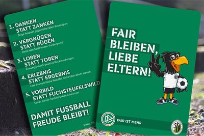 Die grüne Karte mit Benimmregeln für Eltern, die für ihre Kinder am Ball nur das Beste wollen.