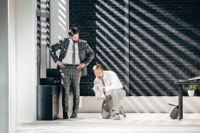 Michael Pflumm als Hauptmann und Thomas Essl als Wozzeck.
