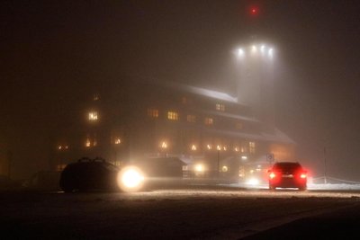 Drifter waren am Montagabend im Kreisverkehr auf dem Fichtelberg unterwegs.