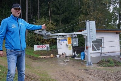 Norbert Dick an der neuen Talstation des Kegelberg-Lifts.
