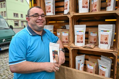 Für den passenden Kaffee nach dem Essen sorgte Roy Griebel von der Kaffeerösterei Oelsnitz.