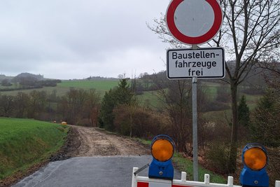 Die Straße nach Ruderitz ist gesperrt.