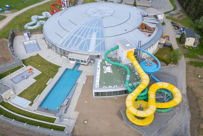 Im Freizeitbad in Geyer können Besucher dem schlechten Wetter entfliehen.