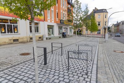 So sieht der neu gestaltete Neumarkt aus. Unter anderem wurden neun Bäume gepflanzt.
