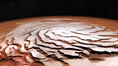 Die eisige Spirale auf dem Mars.