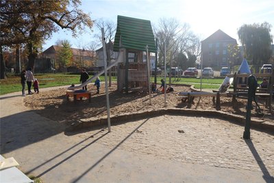 Der Spielplatz der „Villa Kunterbunt" in Freiberg bietet den 106 Kindern viele Möglichkeiten zum Spielen.