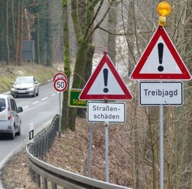 Wegen einer Jagd waren zwischen Zschopau und Scharfenstein nur50 km/h erlaubt. 