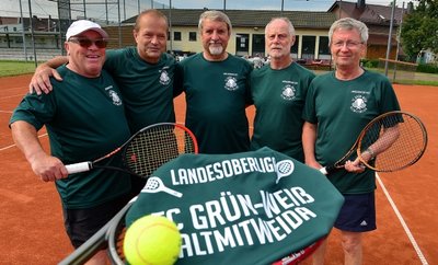 Günther Kirsten, Gerd Grünert, Andreas Haack, Frank Neugebauer und Thomas Nagel (v. l.) freuen sich auf die Landesoberliga. 