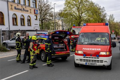 Ein Großaufgebot der Feuerwehr war alarmiert worden. Nach kurzer Zeit konnten sie unverrichteter Dinge wieder abziehen.