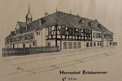 Die großformatigen Zeichnungen an den Wänden der Info sollen als Wegweiser zu Besonderheiten der Stadt dienen.