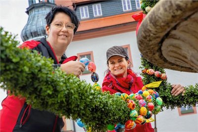 Die Eier wurden von Kindern aus dem Hort in Oberschöna bemalt. 