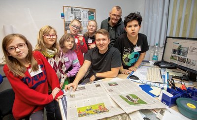 Die Hortreporter der Karl-Marx-Grundschule haben die Lokalredaktion der "Freien Presse" besucht.