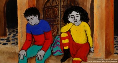 Szene aus dem Film "Die Odyssee". Der herausragende Animationsfilm erzählt in aufwendiger Öl-auf-Glas-Technik vom Thema Flucht. Der Gewinnerfilm des Schlingel-Festivals in Chemnitz hat gute Chancen, auch bei der Berlinale einen Preis zu bekommen. 