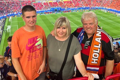 Dieter Greysinger schaute sich mit seiner Familie das EM-Spiel Österreich-Türkei in Leipzig an.