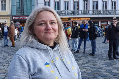 Natalija Bock lebt seit 25 Jahren in Dresden und ist seit Beginn des russischen Angriffskrieges Stimme und Gesicht der Ukrainer in Dresden geworden. Sie engagiert sich unter anderem in der Flüchtlingshilfe.