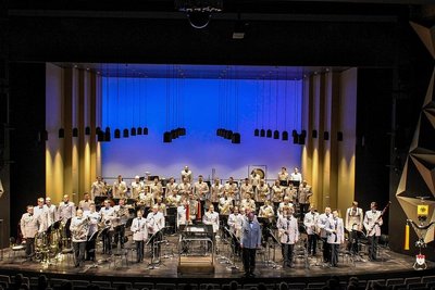 Das Heeresmusikkorps Veitshöchheim spielt in Markneukirchen.