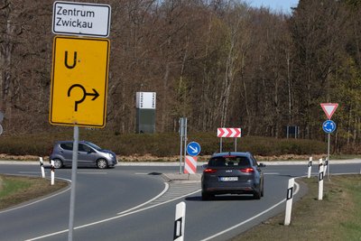 Derzeit endet die Mitteltrasse am Kreisverkehr in der Werdauer Sorge. Das könnte sich ändern.