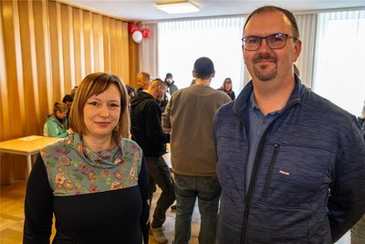 Sarah Schlosser gehört zu den maßgeblichen Mitorganisatoren der Aktion. David Welsch, der Vater des siebenjährigen Ben, freute sich über die große Anteilnahme.