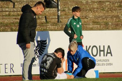 Das Comeback von Maurizio Grimaldi nach seiner Verletzungspause war gegen den BFC Preussen nach rund 15 Minuten schon wieder beendet.
