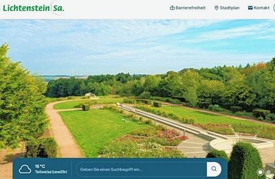 Die neue Homepage der Stadtverwaltung Lichtenstein auf dem Bildschirm.