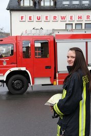 Marie Lauer, Aues erste Feuerwehrfrau.